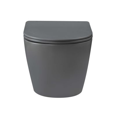 Invena Tavro QFS miska WC z deską wolnoopadającą wisząca bez kołnierza szary mat CE-71-007