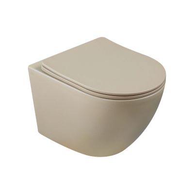 Invena Tavro QFS miska WC z deską wolnoopadającą wisząca bez kołnierza cappuccino CE-71-008