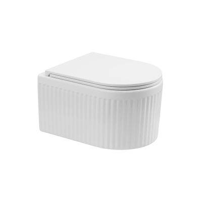 Invena Glamour miska WC z deską wolnoopadającą wisząca bez kołnierza biały półmat CE-92-001