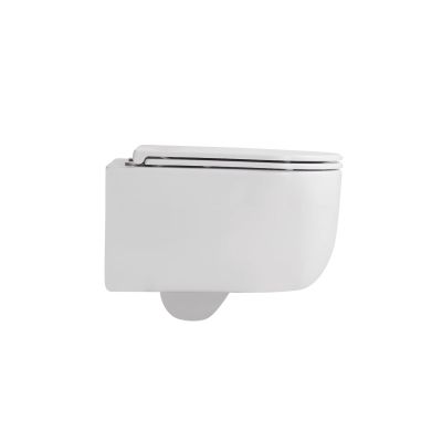 Invena Korfu miska WC z deską wolnoopadającą wisząca bez kołnierza spłukiwanie wirowe biały połysk CE-95-001