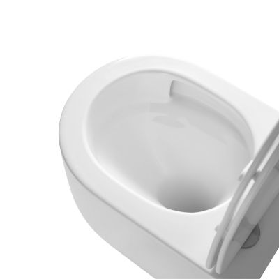 Invena Korfu miska WC z deską wolnoopadającą wisząca bez kołnierza spłukiwanie wirowe biały połysk CE-95-001