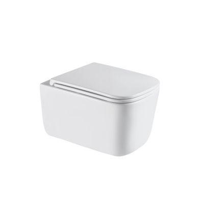 Invena Malaga miska WC z deską wolnoopadającą wisząca bez kołnierza spłukiwanie wirowe biały połysk CE-96-001