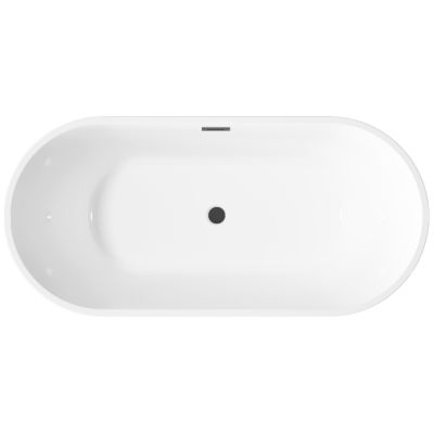 Invena Glamour wanna wolnostojąca 170x80 cm owalna biała AN-01-140