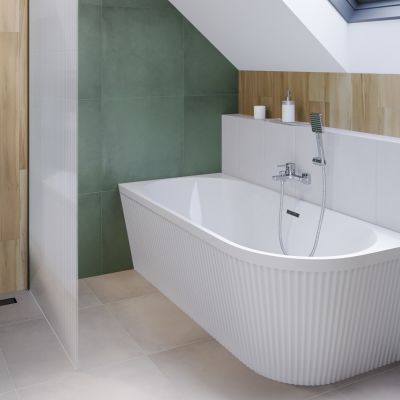 Invena Glamour wanna narożna 170x80 cm owalna biała AN-02-11L