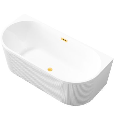 Invena Glamour wanna przyścienna 170x80 cm owalna biała AN-02-19U