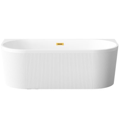 Invena Glamour wanna przyścienna 170x80 cm owalna biała AN-02-19U