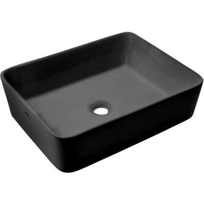Invena Paros umywalka 47,5x37,5 cm nablatowa prostokątna czarny półmat CE-36-005