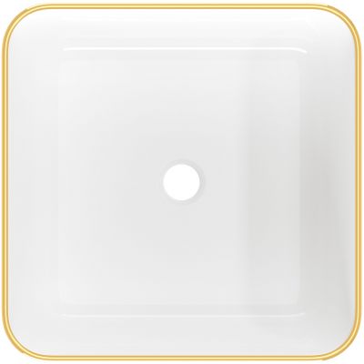 Invena Malaga umywalka 39 cm nablatowa kwadratowa złoty/biały CE-39-013-W
