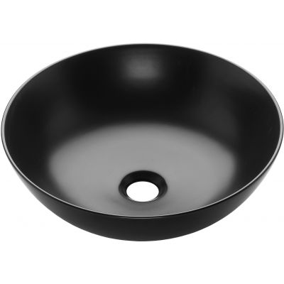 Invena Tinos umywalka 39,5 cm nablatowa okrągła czarny półmat CE-43-005