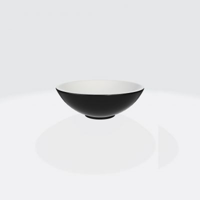 Invena Tinos umywalka 39,5 cm nablatowa okrągła czarny/biały CE-43-041