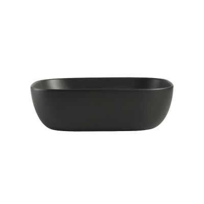 Invena Vitoria umywalka 45,5x32 cm prostokątna nablatowa czarny mat CE-48-005