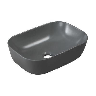 Invena Vitoria umywalka 45,5x32 cm prostokątna nablatowa szary/kamień mat CE-48-007