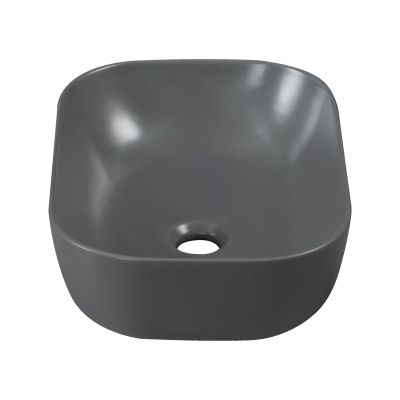 Invena Vitoria umywalka 45,5x32 cm prostokątna nablatowa szary/kamień mat CE-48-007