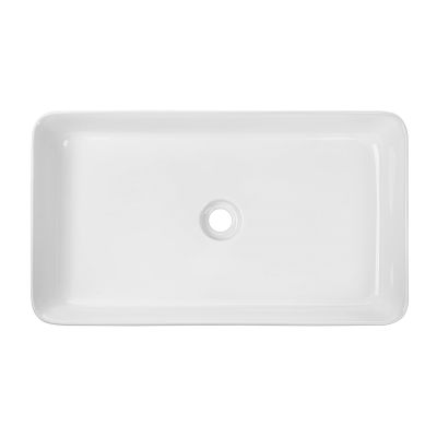 Invena Akte umywalka 66x38 cm nablatowa prostokątna biały połysk CE-54-P01