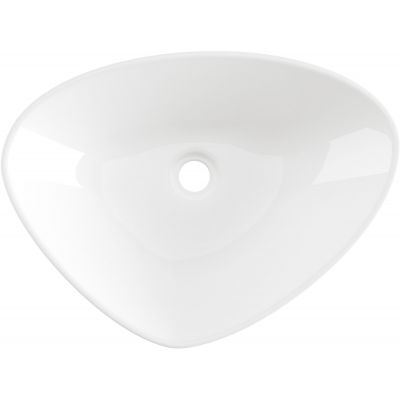 Invena Trigono umywalka 50x40.5 cm nablatowa biała CE-58-001-W