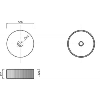 Invena Glamour umywalka 37x37 cm okrągła nablatowa szary/kamień CE-63-703