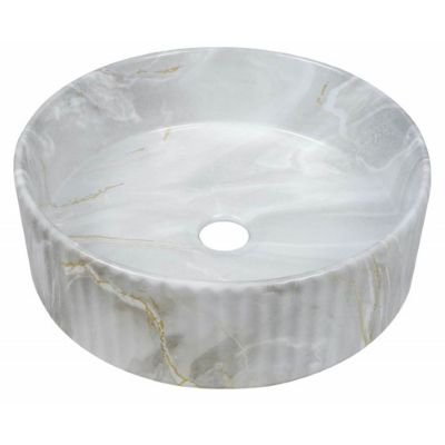 Invena Glamour umywalka 37x37 cm okrągła nablatowa szary/kamień CE-63-703