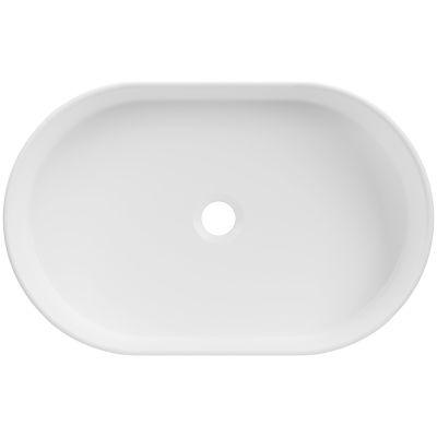Invena Glamour umywalka 50x32 cm owalna nablatowa biała CE-63-W01