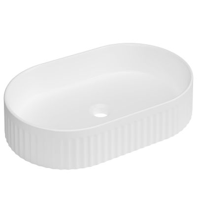 Invena Glamour umywalka 50x32 cm owalna nablatowa biała CE-63-W01