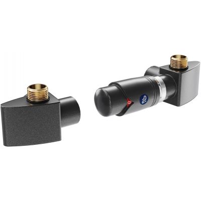 Zestaw Instal Projekt Retto grzejnik łazienkowy 107,2x54 cm z zestawem termostatycznym Z17 prawym grafit (RET50110C12, 606400001C12)