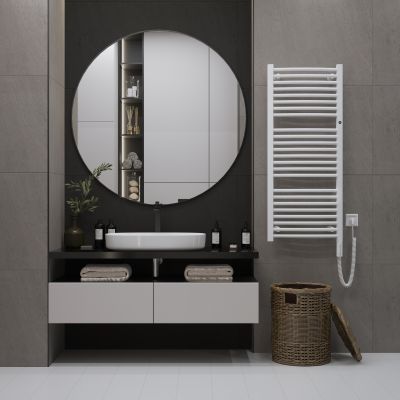 Instal Projekt Omer Electro grzejnik elektryczny 117,3x50 cm biały połysk OMERE-50/120+GH-06C1