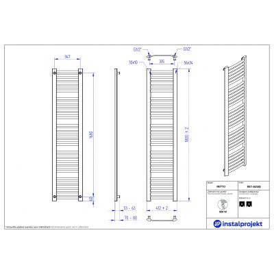 Instal Projekt Retto grzejnik łazienkowy drabinkowy 180x41,2 cm biały RET-40/180