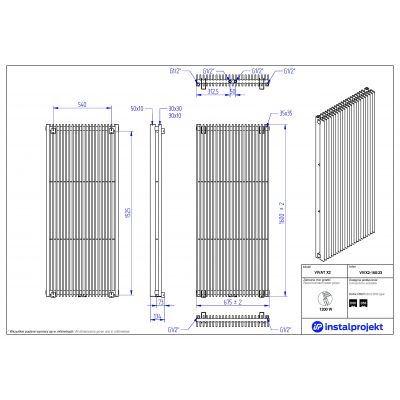 Instal Projekt Vivat X 2 grzejnik modułowy 160x67,5 cm biały połysk VIVX2-160/23