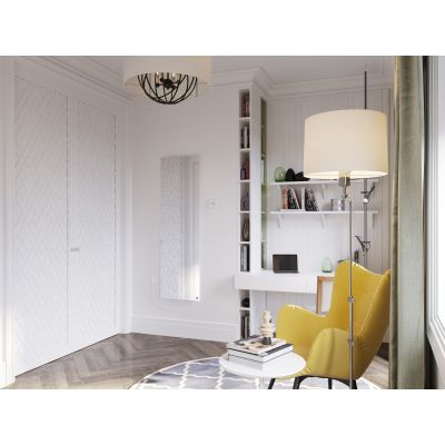 Instal Projekt Eos Electro grzejnik elektryczny 160,6x48,6 cm biały mat/biała szyba EOSE-50/160E34L04B