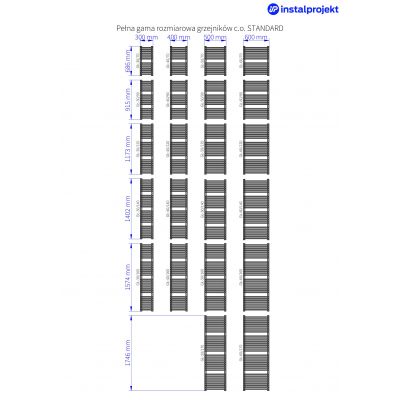 Instal Projekt Standard grzejnik łazienkowy drabinkowy 91,5x40 cm biały GŁA-40/90