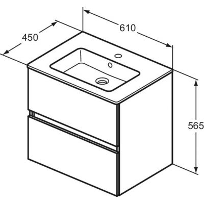 Ideal Standard Eurovit+ umywalka z szafką 60 cm białą R0572WG