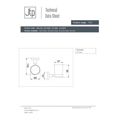 JTP Vos kubek na szczoteczki brąz szczotkowany 21141BRZ