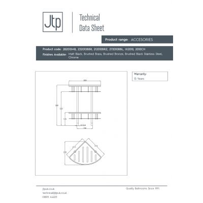 JTP Vos koszyk łazienkowy narożny brąz szczotkowany 212010BRZ