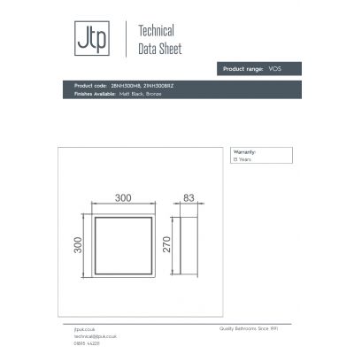 JTP Evo półka wnękowa 30x30 cm brąz szczotkowany 21NH300BRZ