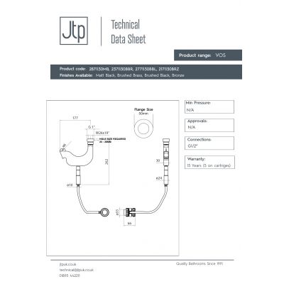 JTP Vos słuchawka prysznicowa brąz szczotkowany 2171130BRZ
