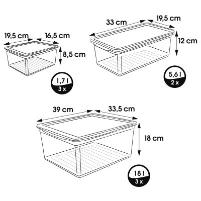 Keeeper Bea Clearbox pojemniki do przechowywania (8 szt) zestaw przezroczysty 3005000100000