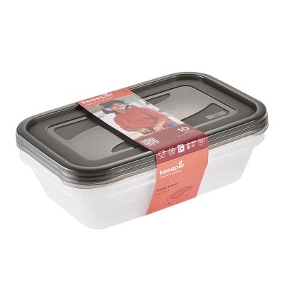 Keeeper Fredo Fresh pojemniki na żywność (3 szt) zestaw przezroczysty-szary 3067982700000