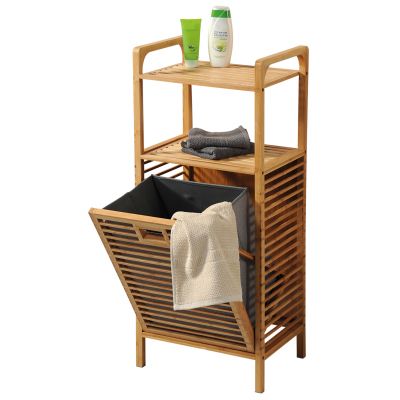 Kesper kosz na bieliznę i pranie 40x95x30 cm z półką drewno bambusowe 19480