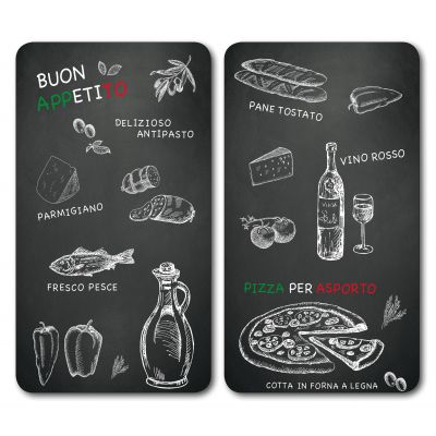 Kesper płyta kuchenna 52x30 cm 2 szt zestaw do krojenia i serwowania szkło wzór ristorante 36538