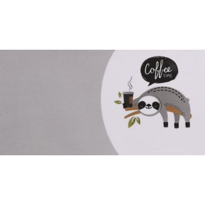 Kesper kubek 250 ml porcelana wzór coffee leniwiec 45036