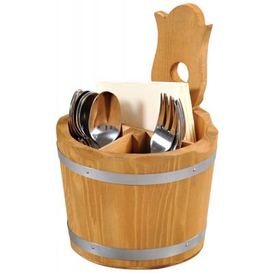 Kesper wiaderko na sztućce Ø14x20 cm drewno sosnowe 69294