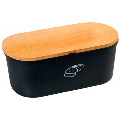 Kesper chlebak 33,5x18 cm melamina/drewno bukowe czarny mat 85091