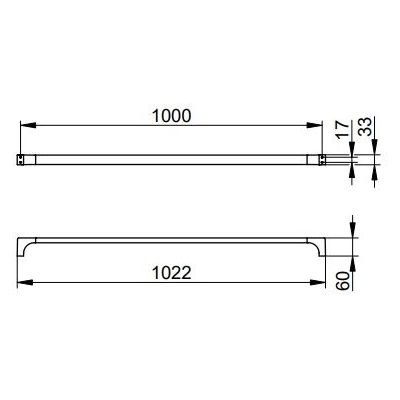 Keuco Edition 11 wieszak na ręcznik 100 cm nikiel szczotkowany 11101051000
