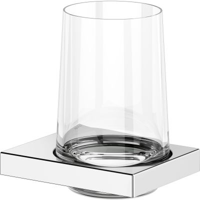 Keuco Edition 11 kubek do mycia zębów z uchwytem szkło/nikiel szczotkowany 11150059000