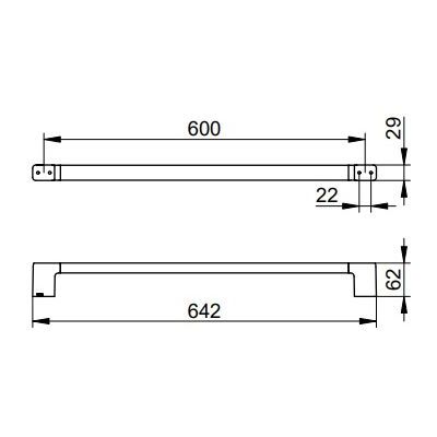 Keuco Collection Moll wieszak na ręcznik 60 cm chrom 12701010600