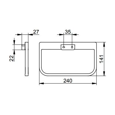 Keuco Collection Moll wieszak na ręcznik tytan czarny szczotkowany 12721350000