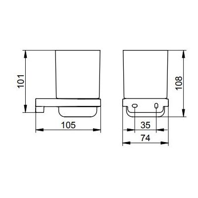 Keuco Collection Moll kubek do mycia zębów z uchwytem szkło/chrom 12750019000