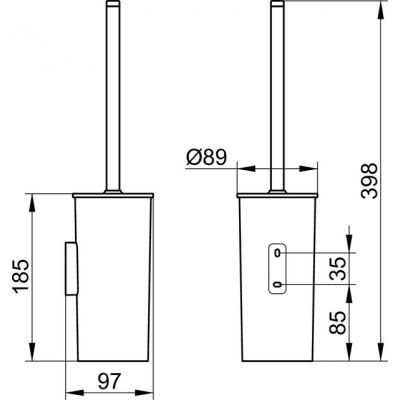 Keuco Collection Moll szczotka toaletowa ścienna biała-chrom 12764010100