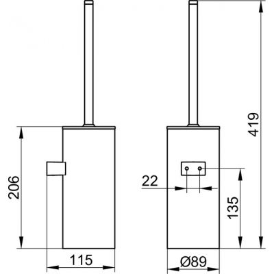 Keuco Collection Moll szczotka toaletowa ścienna tytan czarny szczotkowany/antracyt 12769350101