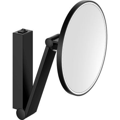 Keuco Cosmetic mirrors lusterko kosmetyczne 21,2x31,8 cm okrągłe z podświetleniem czarny mat 17612379004