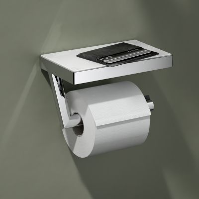 Keuco Reva uchwyt na papier toaletowy z półką chrom 12873019000